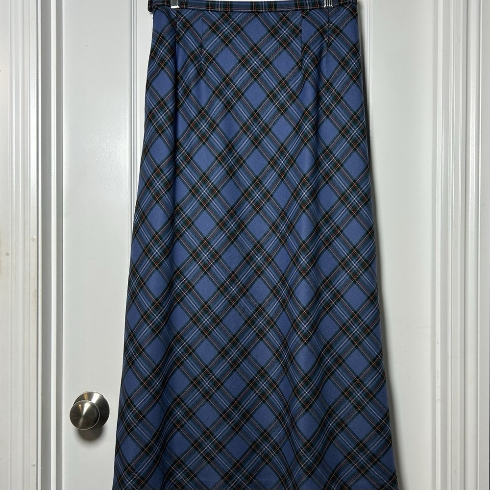 Pendleton Vintage 100% Virgin Wool Tartan Plaid Maxi Skirt Dark Academia Style - Picture 2 of 2